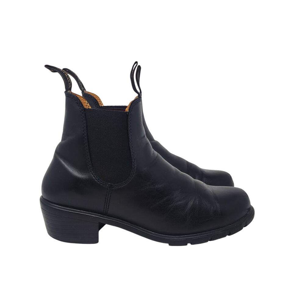 Blundstone 1671 Pull On Sculpted Heel Chelsea Boot Black Leather Size US 8.5